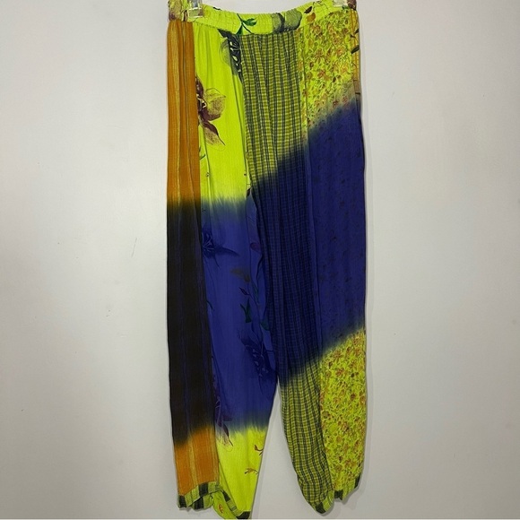 Sacred Threads neon pallozo wide leg pants flowy bohemian festival gypsy hippie - Picture 4 of 11